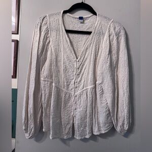 Old Navy Cream Eyelet Blouse